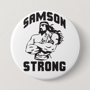Badge Rond 7,6 Cm Samson Strong - Bodybuilding