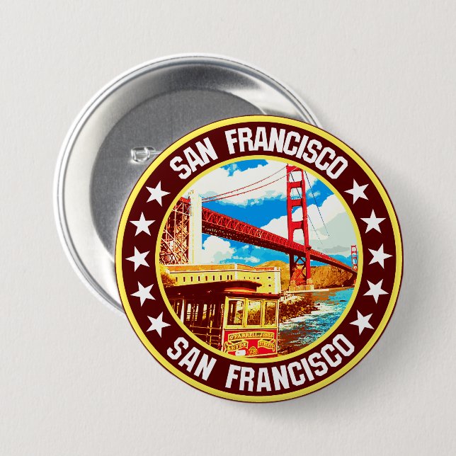 Badge Rond 7,6 Cm San Francisco (Devant & derrière)