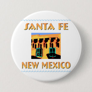 Badge Rond 7,6 Cm Santa Fe Nouveau Mexique