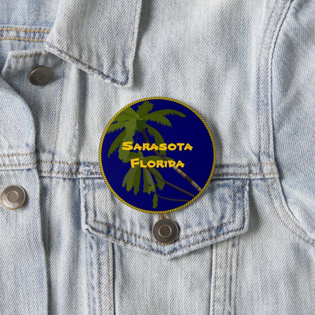 Badge Rond 7,6 Cm Sarasota, Floride (En situation)