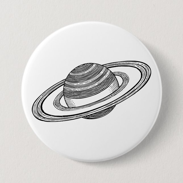 Badge Rond 7,6 Cm Saturne (Devant)