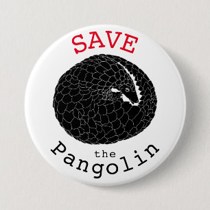 Badge Rond 7,6 Cm Sauver le Pangolin Animal en voie de disparition A