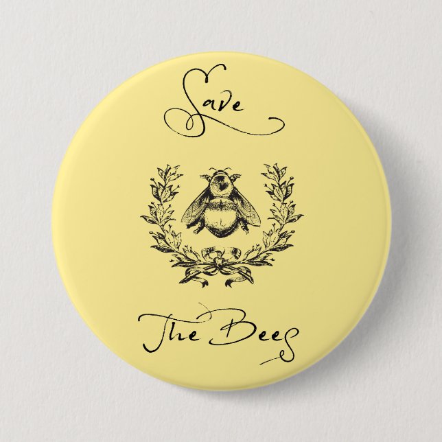 Badge Rond 7,6 Cm Sauvez les abeilles (Devant)