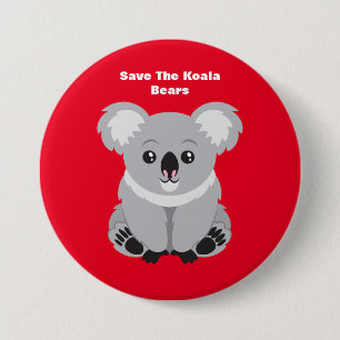 Badge Rond 7,6 Cm Sauvez les ours Koala