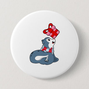 Badge Rond 7,6 Cm Sceau avec cadeau