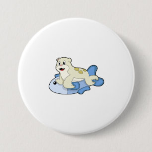 Badge Rond 7,6 Cm Sceau avec poisson
