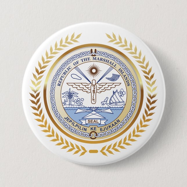 Badge Rond 7,6 Cm Sceau des Îles Marshall (Devant)