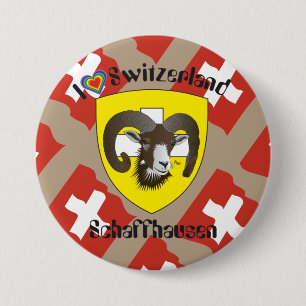 Badge Rond 7,6 Cm Schaffhouse - Suisse - Suisse - Svizzera Buttons