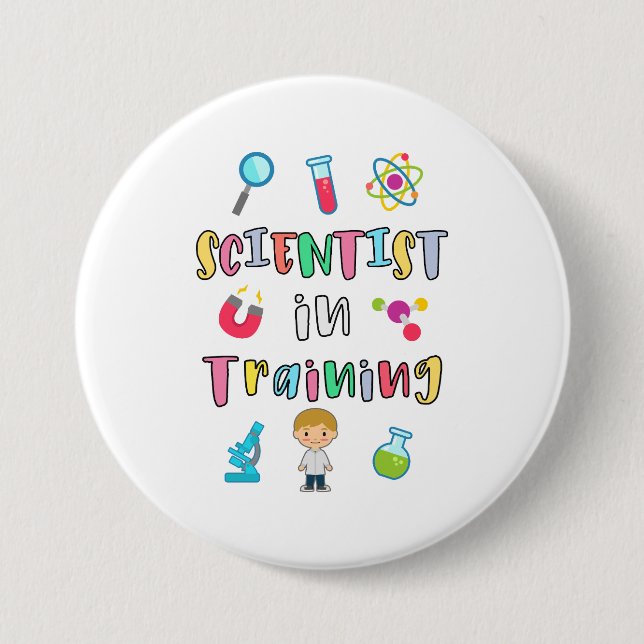 Badge Rond 7,6 Cm Scientist in Training for Young Scientists (Devant)