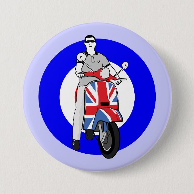 Badge Rond 7,6 Cm Scooterboy sur le scooter d'uj (Devant)