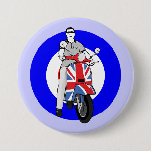 Badge Rond 7,6 Cm Scooterboy sur le scooter d'uj