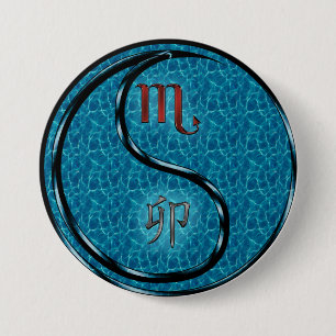 Badge Rond 7,6 Cm Scorpion & Lapin d'Eau