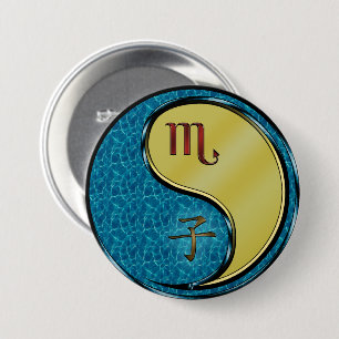 Badge Rond 7,6 Cm Scorpion & Rat Métal