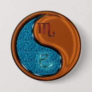 Badge Rond 7,6 Cm Scorpion & Serpent de Bois