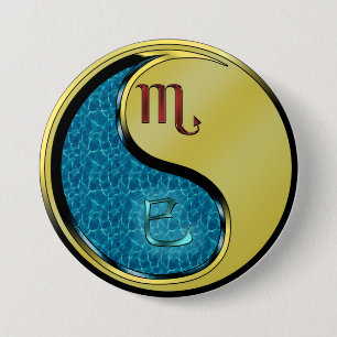 Badge Rond 7,6 Cm Scorpion & Serpent de Métal