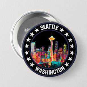 Badge Rond 7,6 Cm Seattle