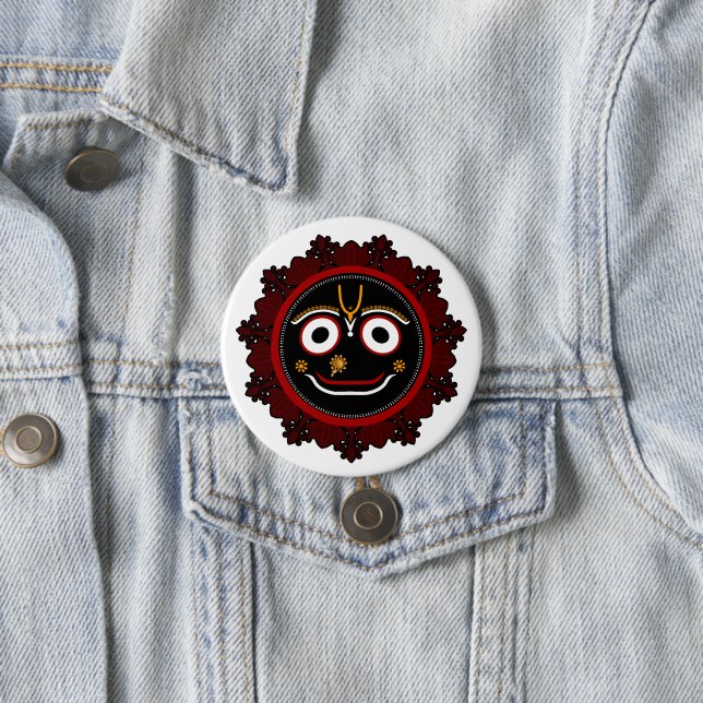 Badge Rond 7,6 Cm Seigneur Jagannath Dévotionnel - Hare Krishna (En situation)