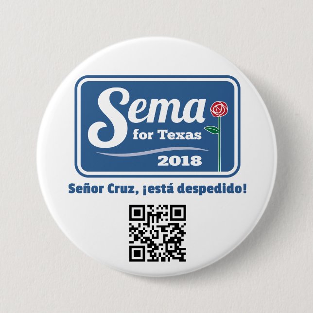 Badge Rond 7,6 Cm Sema pour le Texas 2018 3" bouton (Devant)