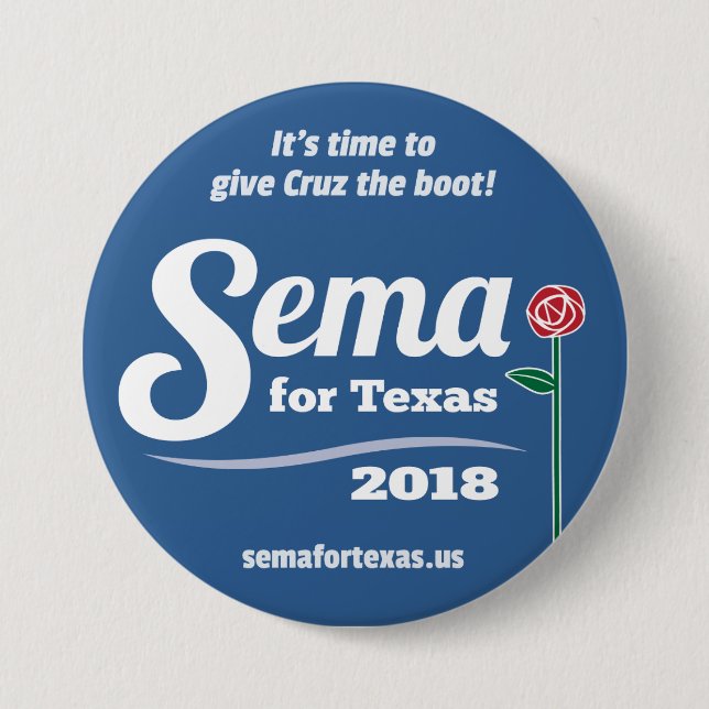 Badge Rond 7,6 Cm Sema pour le Texas 2018 3" bouton (Devant)