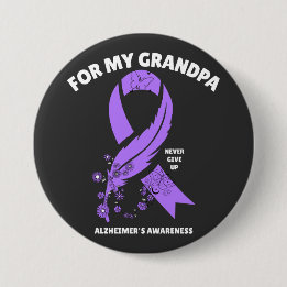 Badge Rond 7,6 Cm Sensibilisation à la maladie d'Alzheimer - Pour mo