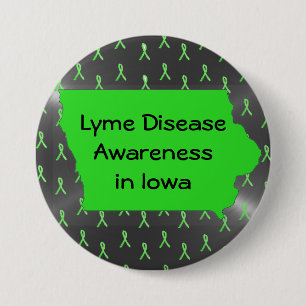 Badge Rond 7,6 Cm Sensibilisation à la maladie de Lyme dans l'Iowa B
