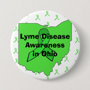 Badge Rond 7,6 Cm Sensibilisation à la maladie de Lyme en Bouton Ohi