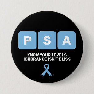 Badge Rond 7,6 Cm Sensibilisation au cancer de la prostate PSA