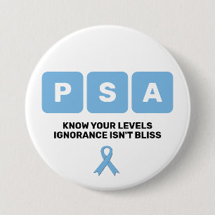 Badge Rond 7,6 Cm Sensibilisation au cancer de la prostate PSA