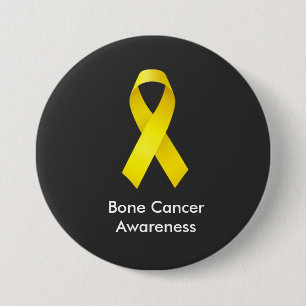 Badge Rond 7,6 Cm Sensibilisation au cancer de l'os Ribbon jaune