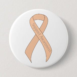 Badge Rond 7,6 Cm Sensibilisation au support du ruban Peach