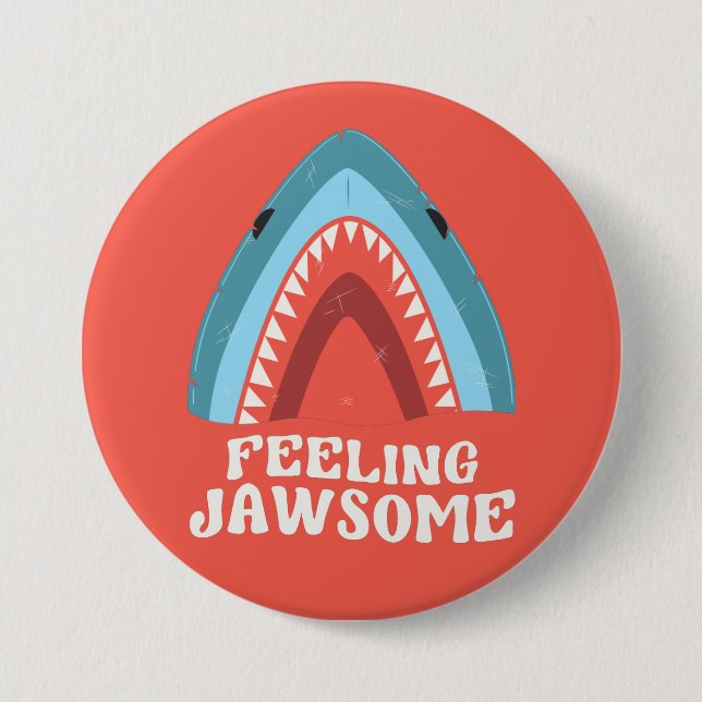 Badge Rond 7,6 Cm Sentez Jawsome Requin amusant Puns d'été (Devant)