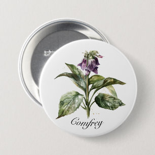 Badge Rond 7,6 Cm Serene Watercolor Comfrey, personnalisée