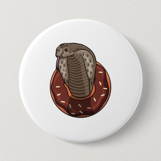 Badge Rond 7,6 Cm Serpent avec beigne (Devant)