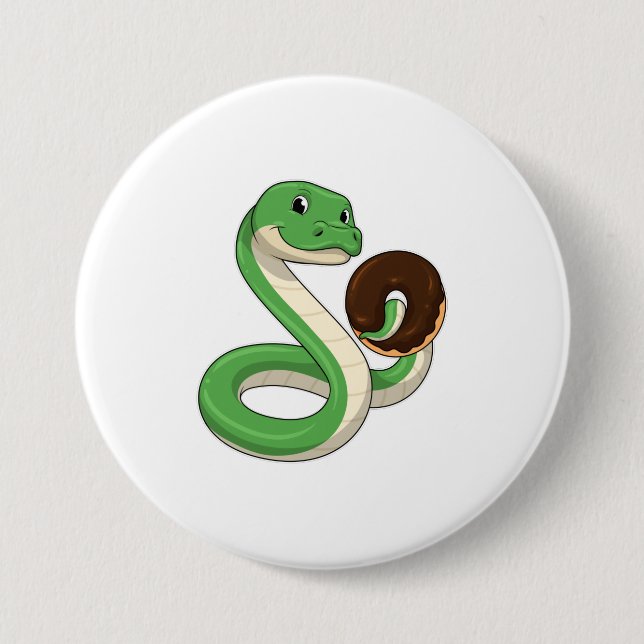 Badge Rond 7,6 Cm Serpent avec beigne (Devant)