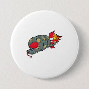 Badge Rond 7,6 Cm Serpent avec fusée