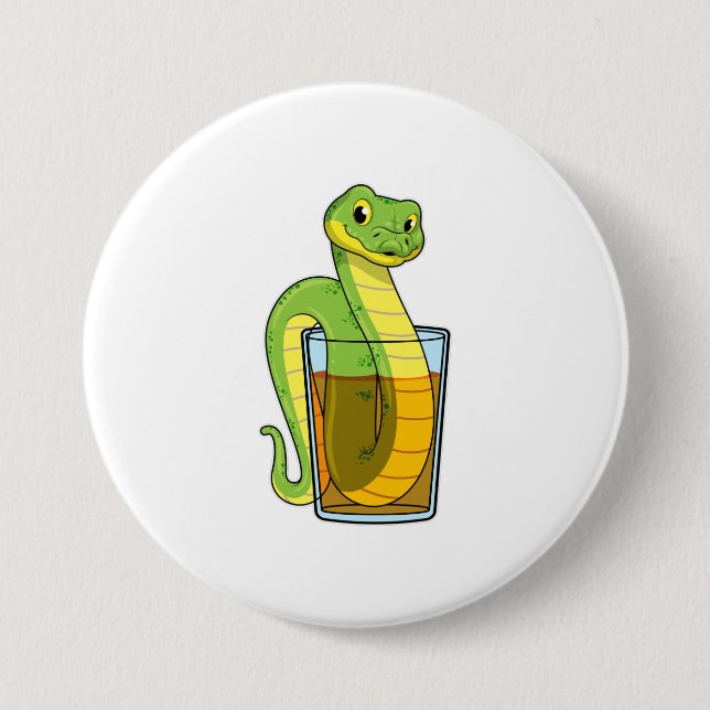 Badge Rond 7,6 Cm Serpent avec jus (Devant)