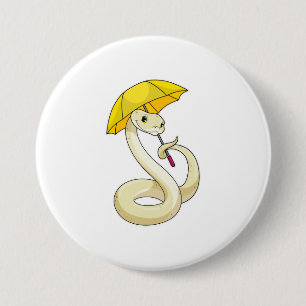 Badge Rond 7,6 Cm Serpent avec parapluie