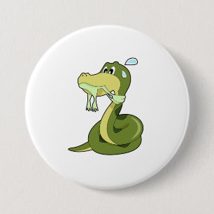 Badge Rond 7,6 Cm Serpent drôle