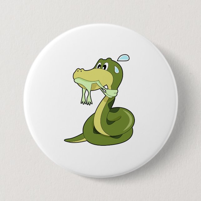 Badge Rond 7,6 Cm Serpent drôle (Devant)