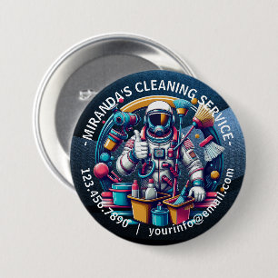 Badge Rond 7,6 Cm Service de nettoyage de maison moderne ménage