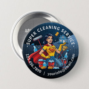 Badge Rond 7,6 Cm Service de nettoyage de maison moderne ménage