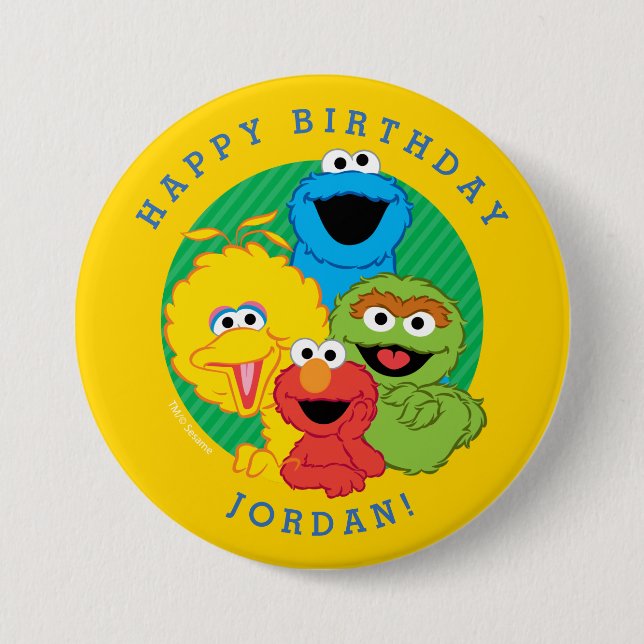 Badge Rond 7,6 Cm Sesame Street Pals Anniversaire (Devant)