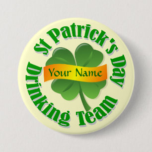 Badge Rond 7,6 Cm Shamrock St Patrick personnalisé