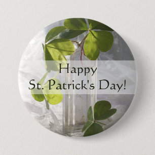Badge Rond 7,6 Cm Shamrocks dans une bouteille Vintage