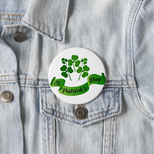 Badge Rond 7,6 Cm Shamrocks de la Saint Patrick (En situation)