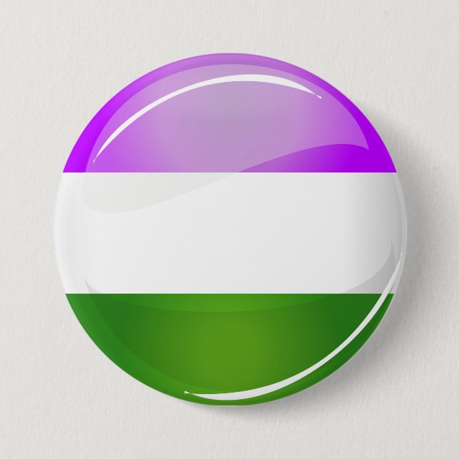 Badge Rond 7,6 Cm Shiny Round Genderqueer Flag (Devant)