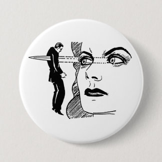 Badge Rond 7,6 Cm Si les regards peuvent tuer (yeux plus grands)
