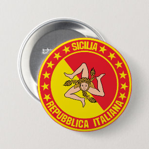 Badge Rond 7,6 Cm Sicilia