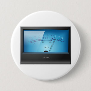 Badge Rond 7,6 Cm Signal VU Meter