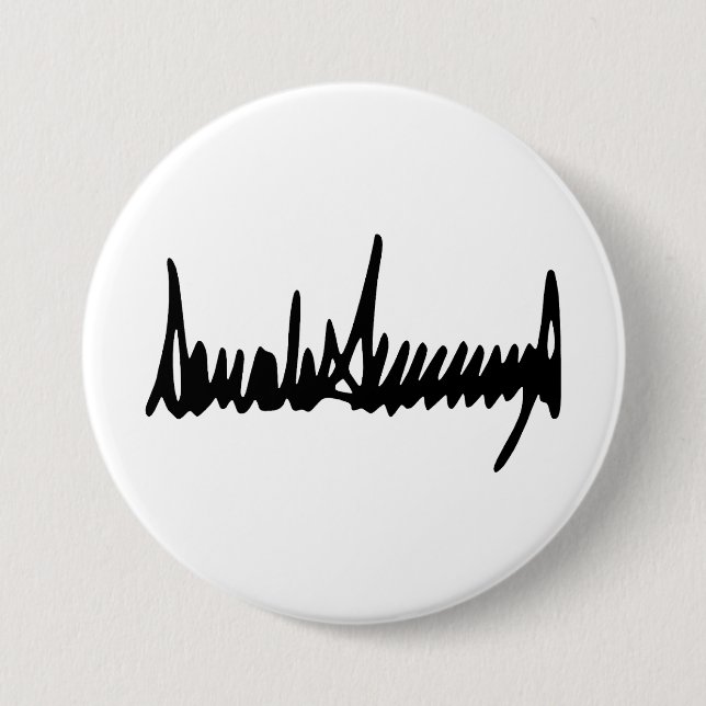 Badge Rond 7,6 Cm Signature de l'autographe Donald Trump (Devant)